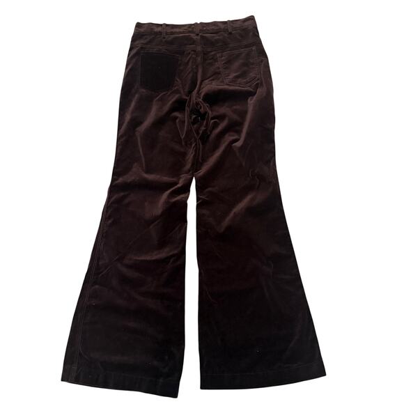 Chasing Unicorns Catch a Falling Star Purple Velvet Embroidered Flare Pants M - Picture 3 of 9